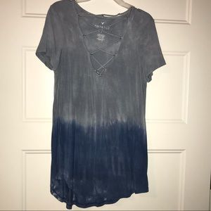 Lace Up Tie Dye Tee